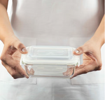 Borosil Klip N Store Rectangular Borosilicate Glass Container (Transparent, 370 ml)